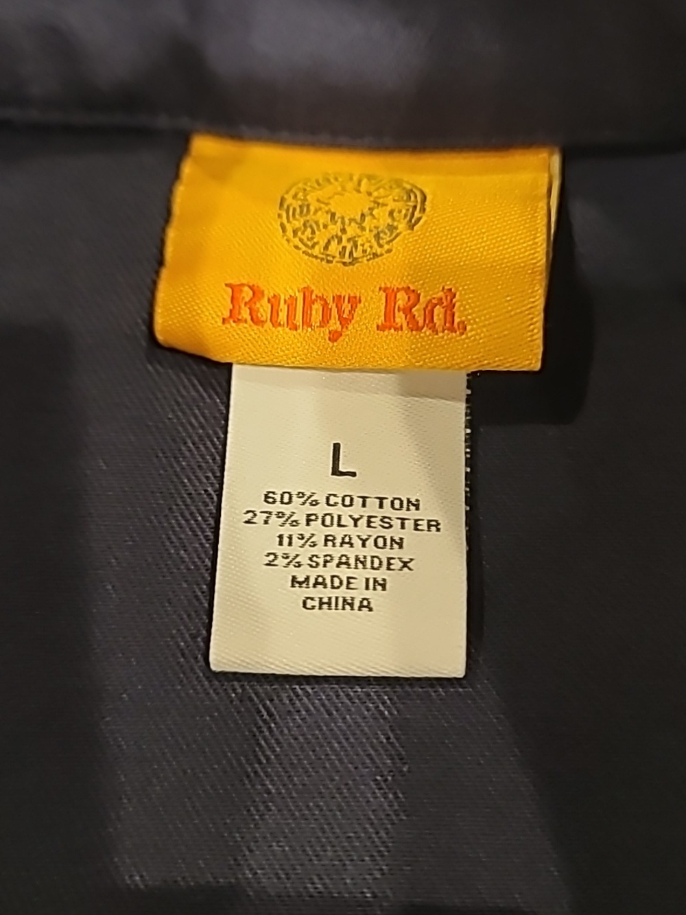 Ruby Rd. Chino Zip-Front Casual Jacket Dark Navy Large - Picture 8 of 12
